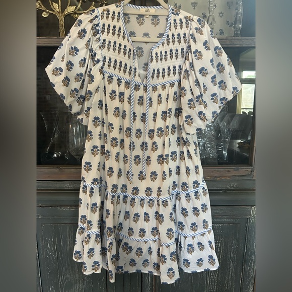 Entro Blue and white Floral Dress Large - Picture 4 of 6